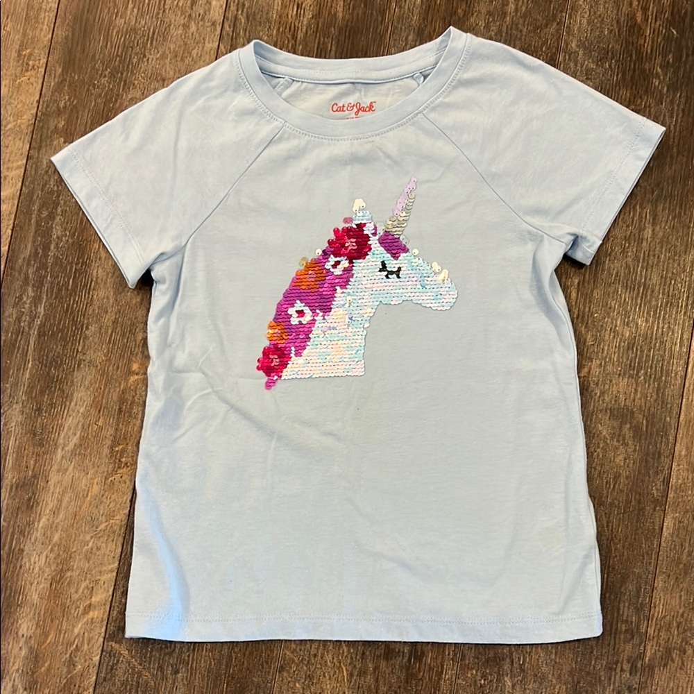 Cat & Jack Light Blue Blouse with Playful Design